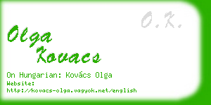 olga kovacs business card